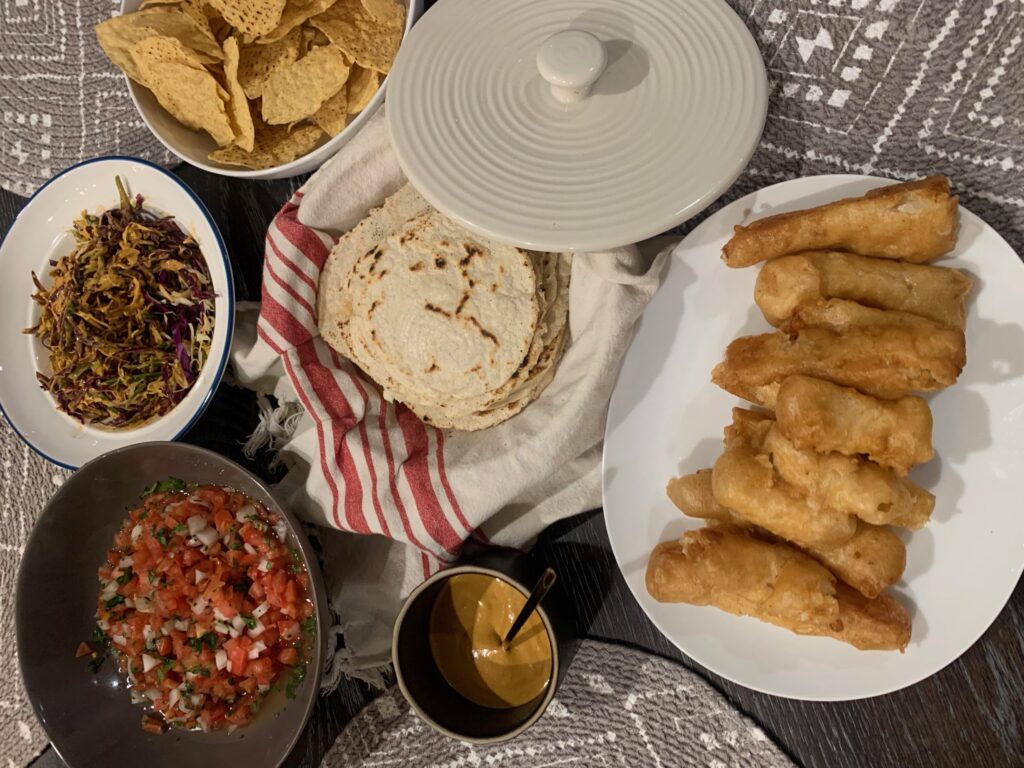 Delicious battered fish tacos