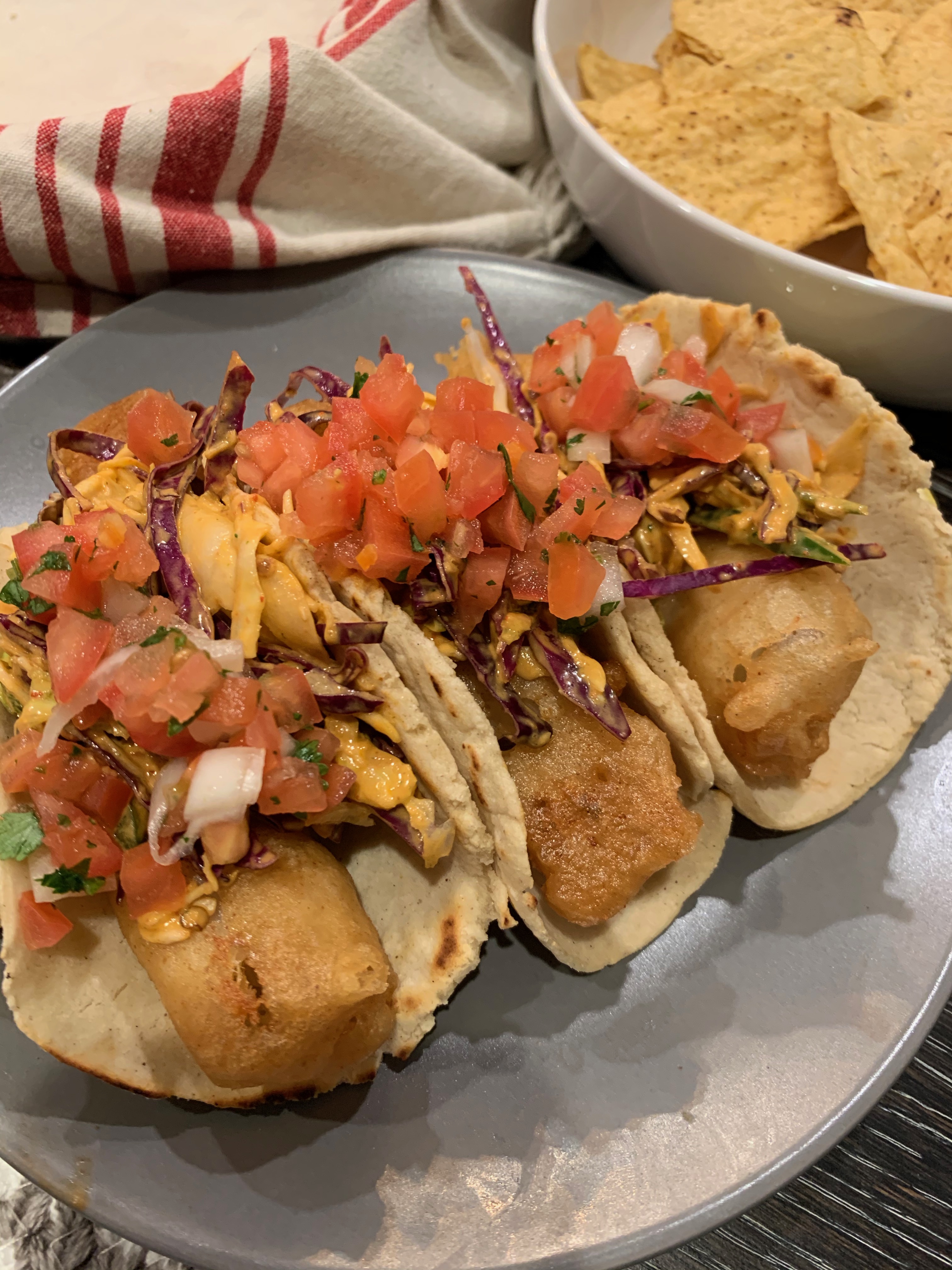 delicious battered fish tacos